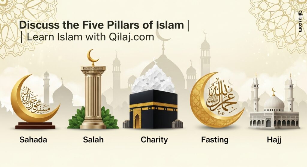 The Five Pillars of Islam explained in English and Urdu: Shahada, Salah, Zakat, Sawm, Hajj for Muslims worldwide | Quran Se Ilaj