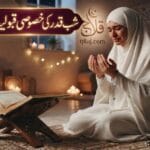 laylatul-qadr-dua-arabic-urdu-english Ek khatoon Shab-e-Qadr ki raat mein Quran parhte hue dua kar rahi hain