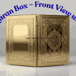 Luxury Metal Quran Box Top View on Table Elegant Islamic Decor