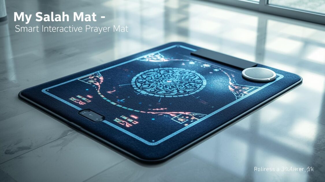 My Salah Mat Smart Interactive Prayer Mat for Adults & Kids, teaching Namaz step by step, with touch keys, speaker, and padded layer