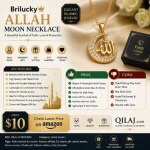 Brilucky Allah Moon Necklace Islamic jewelry review
