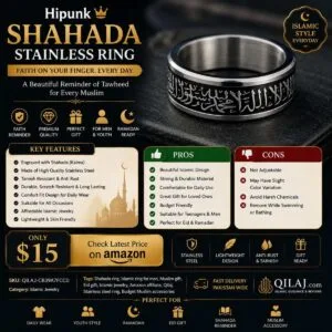 Hipunk Shahada Stainless Ring review for daily wear and Muslim gifts