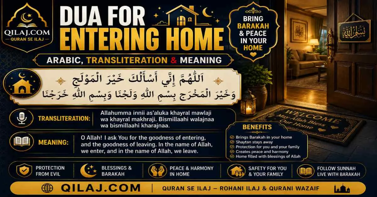 Dua for entering home – Bismillahi walajna Arabic text and meaning