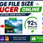 Image File Size Reducer Online Image File Size Reducer Online tool showing image compression from 2.45 MB to 178 KB without losing quality