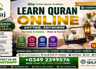 Online Quran Classes, Tajweed, Hifz & Ijazah | Qilaj Online Quran Academy Online Quran teacher conducting a live Quran class for kids and adults at Qilaj Online Quran Academy