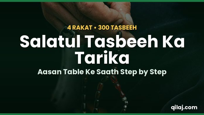 Salatul Tasbeeh Ka Tarika – 4 rakat 300 tasbeeh aasan table ke saath
