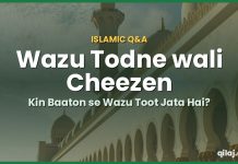 Wazu Todne wali Cheezen – Kin Baaton se Wazu Toot Jata Hai aur Kin se Nahi Wazu todne wali cheezen list