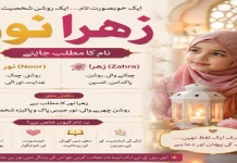 Zahra Noor Name Meaning in Urdu – زہرا نور Ka Matlab, Quran aur Islami Hukm